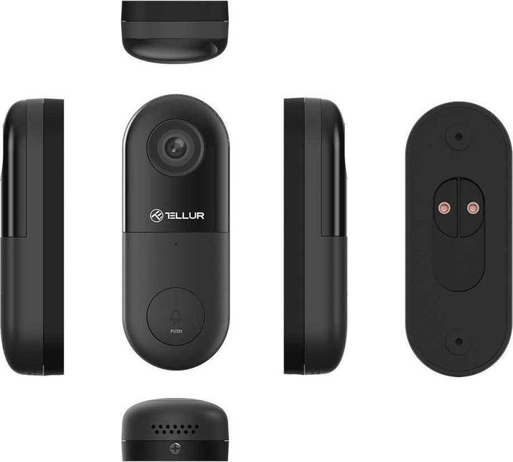 Produktbild Tellur Smart WiFi Video DoorBell 1080P, PIR, Wired black (WLAN)