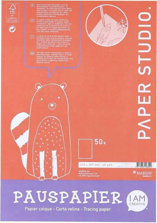 I Am Creative Blocco di carta da lucido A4 (40 g/m², 50 x)