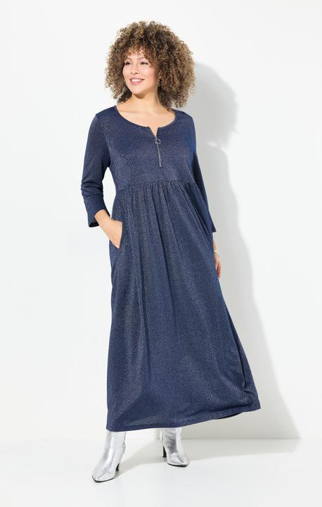 Produktbild Ulla Popken Jersey-Midikleid, Glitter, A-Linie, Rundhals, 3/4-Arm (50, 52)