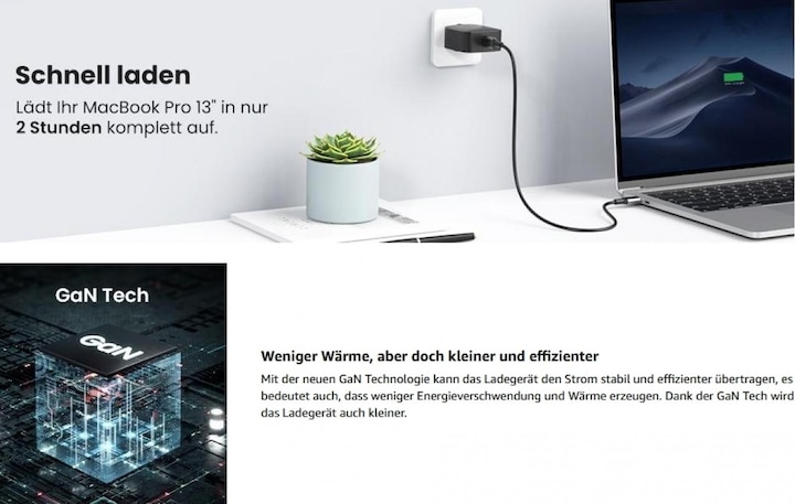 Actual product image Ugreen USB-C GaN Charger (65 W)