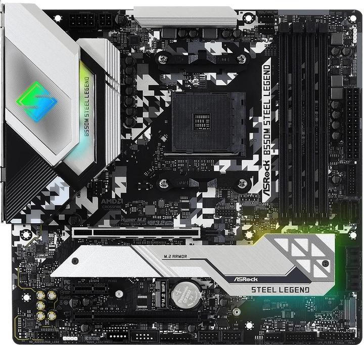 Productafbeelding AsRock B550M Staal Legenda (AM4, AMD B550, mATX)