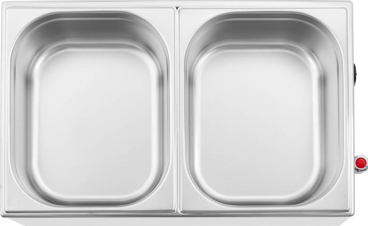 Immagine prodotto Royal Catering Bain Marie Warmhaltebehälter Speisenwärmer Ablasshahn 600 W 2 GN 1/2