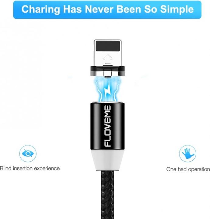 Produktbild Floveme Insnap MicroUSB Ladekabel mit magnetischem Stecker (USB 1.0)