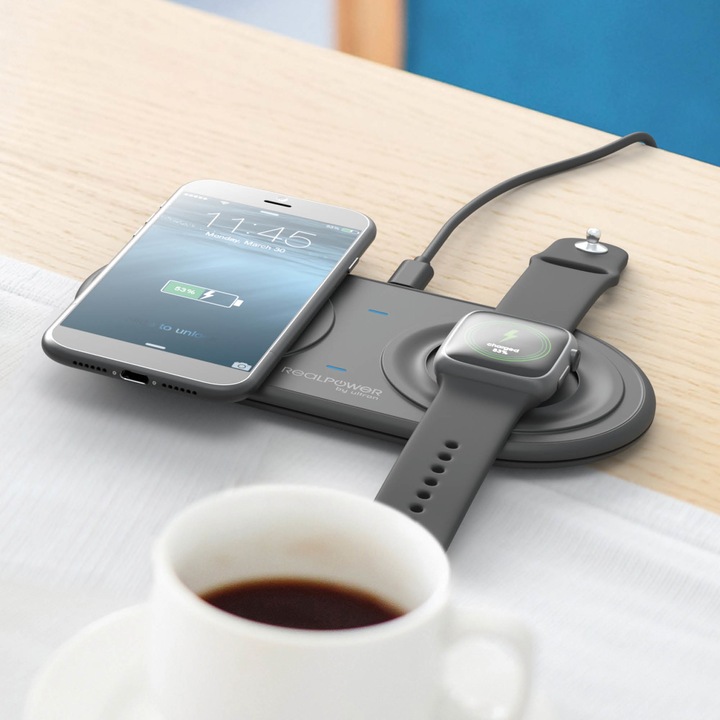 Produktbild RealPower Ladegerät ChargeAir Duo belaidė (15 W)