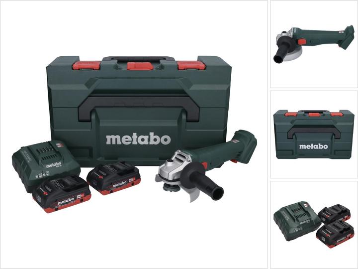 Produktbild Metabo W 18 L 9-125 Akku Winkelschleifer 18 V 125 mm + 2x Akku 4,0 Ah + LadegerÃ¤t + metaBOX (125 mm)