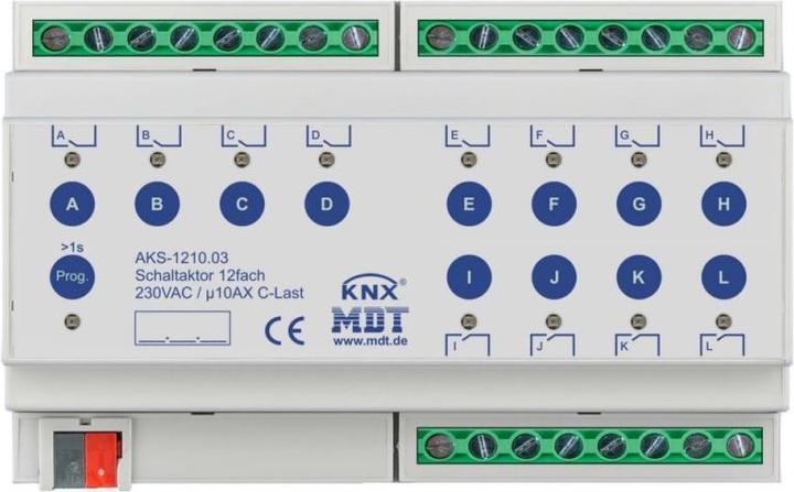 Actual product image MDT AKS-1210.03 Switch actuator 12gang 8TE (Switch actuator)