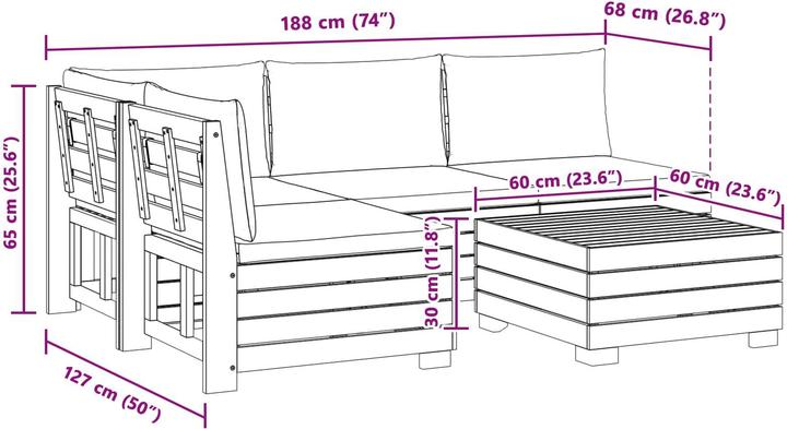 Produktbild vidaXL Outdoor-Sofa