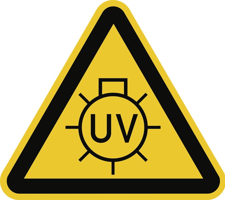 Produktbild Moravia Warnzeichen vor UV-Strahlung Folie, 100 mm