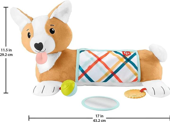 Produktbild Fisher-Price 3-in-1 Hündchen Spielkissen für Bauchlage mit 3 Spielzeugen (Deutsch, Englisch, Finnisch, Französisch, Italienisch, Niederländisch, Portugiesisch, Schwedisch, Spanisch, 0 - 1.50 Jahre)