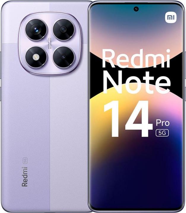Immagine prodotto Xiaomi Redmi Note 14 Pro 5G 12/512GB Lavender Purple MZB0IM4EU (512 GB, Viola, 6.67", Doppia SIM, 5G)