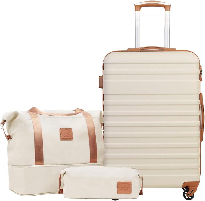 Actual product image Coolife 3-teiliges mittleres Hartschalenkoffer-Set mit TSA-Schloss (60 l)