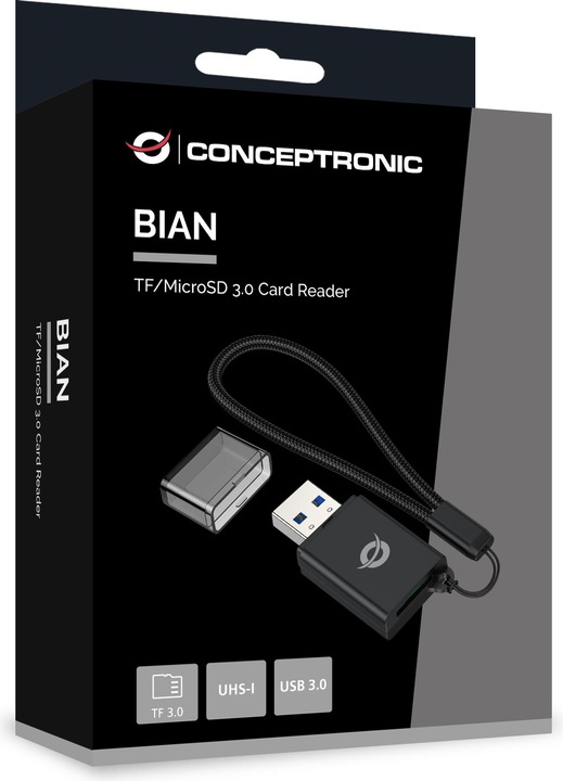 Produktbild Conceptronic Card Reader USB-A -> Micro SD/TF 3.0 schwarz (USB)