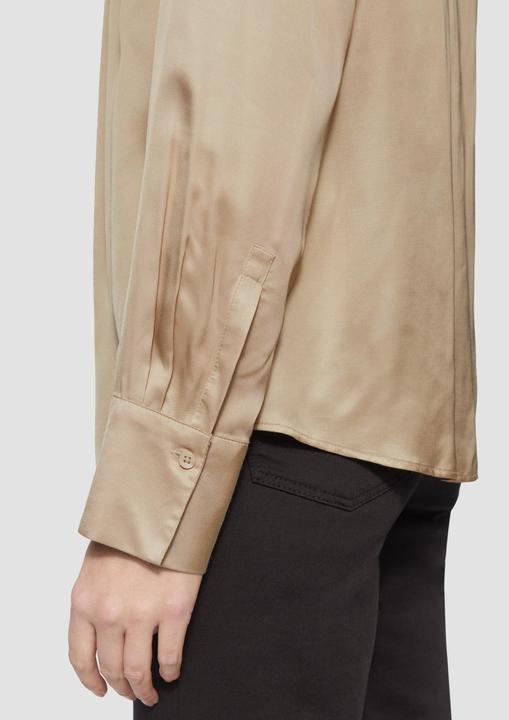 Produktbild S.Oliver Bluse Satinbluse mit Raffung und verdeckter Knopfleiste (36)