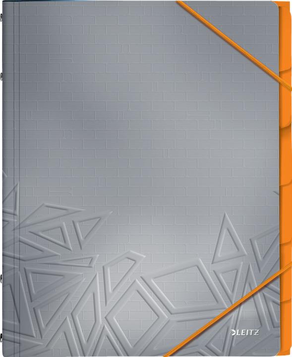 Actual product image Leitz Urban Chic folder, DIN A4, PP, 6 compartments, grey duo-look, with embossed pattern, with 3 slides (A4, 1x)