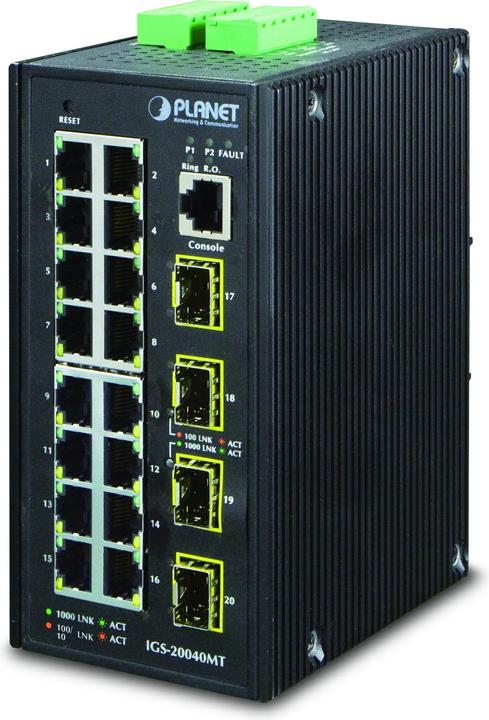 Actual product image Planet Industie L2 Managed Switch 16-Port 10/100/1000T 4-Port 100/1000X SFP (16 ports)