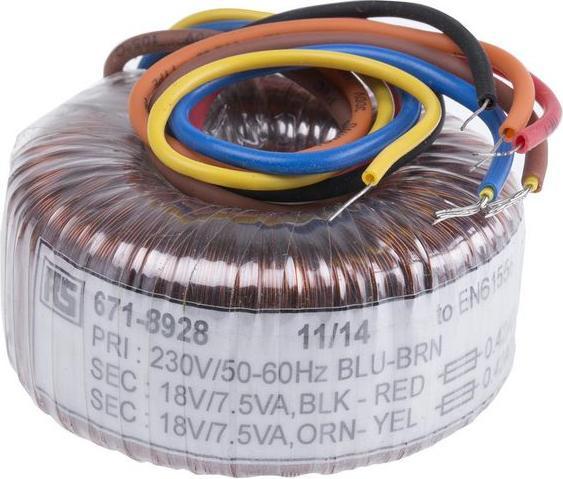 Produktbild RS PRO Transformator Ringkern 15VA 2x18V