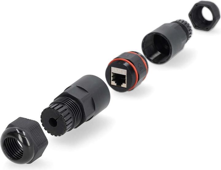 Actual product image Nedis Network coupler | Outdoor | CAT6 | Shielded | RJ45 socket | RJ45 socket | Straight | PVC (Network coupling)