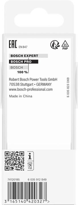 Produktbild Bosch Professional Zubehör Nutfräser, 12 mm, D1 25 mm, L 40 mm, G 81 mm