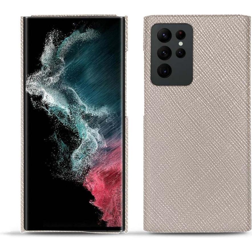 Noreve Lederschutzhülle (Samsung Galaxy S22 Ultra), Smartphone Hülle, Beige