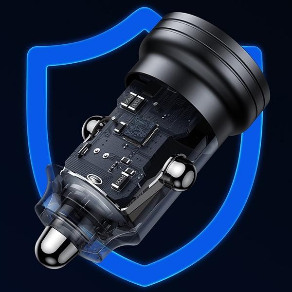 Produktbild Usams Ład. sam. C35 USB+USB-C 45W Fast Charge czarny/black CC175CC01 (US-CC175)