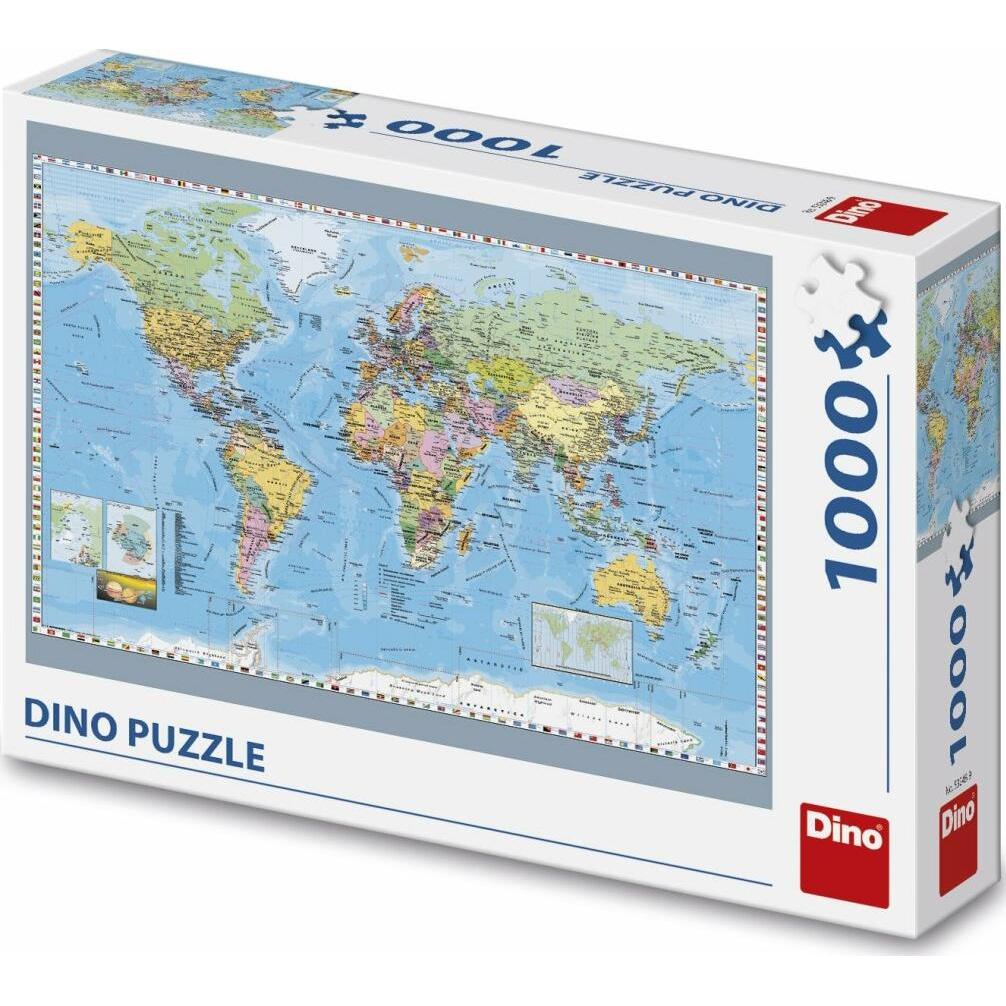 Thumbnail - Dino Puzzle Politische Weltkarte 1000 Teile (1000 Teile)