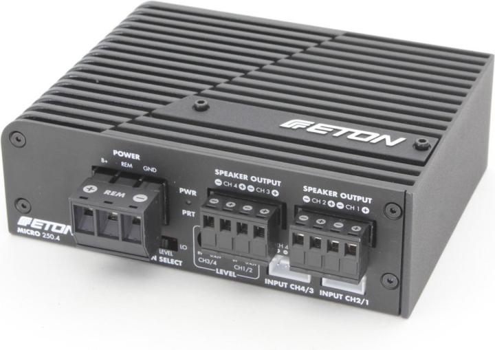 ETON MICRO 250.4 4-Kanal Class D Verstärker, 2 x 45 W RMS + 2 x 80 W RMS @ 4 Ohm (4-channel amplifier)