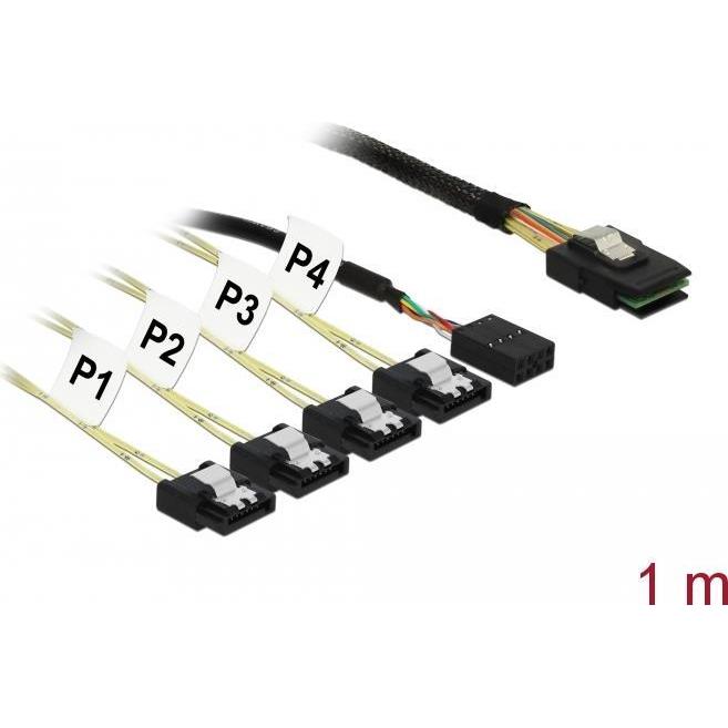 Thumbnail - Delock Reverse SAS Kabel: 4xSATA - SFF8087, Interne Kabel (PC)