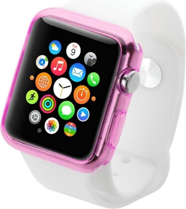 Produktbild König Design Ultra Dünn Schutzhülle Smartwatch Tasche Etuis TPU für Apple Watch 42mm Transparent Rosa
