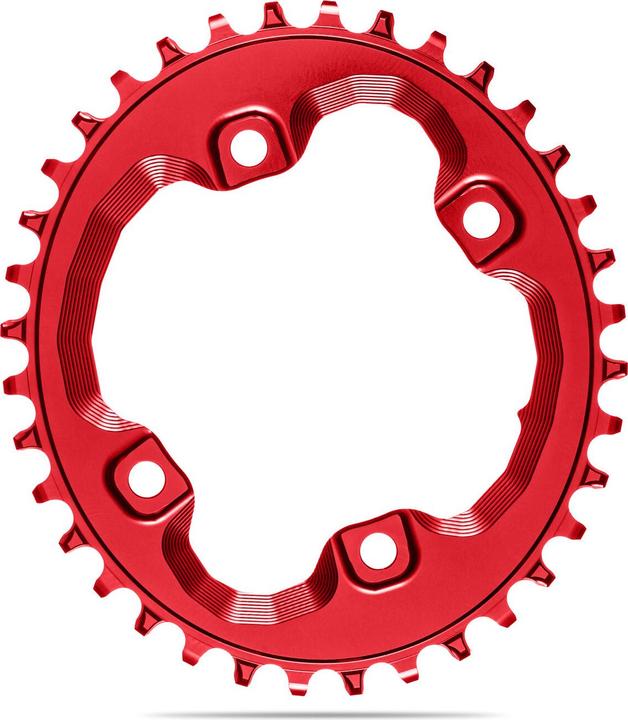 Actual product image AbsoluteBLACK aBLACK MTB OVAL XT M8000/MT700 assymetrical chainring N/W RED ROT (36)