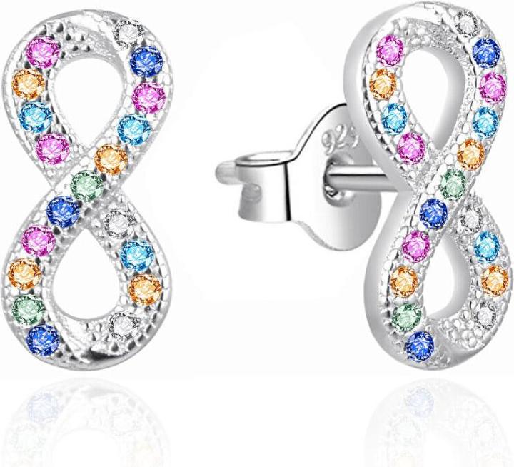 Produktbild Agato - Infinity silver earrings with colored zircons AGT-E078PC (Silber)