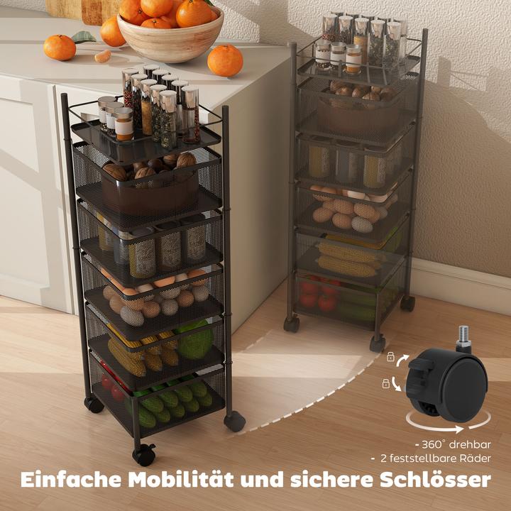 Image du produit Homcom Küchenwagen Metall Schwarz