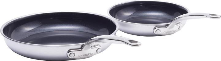 Produktbild Greenpan Premire set koekenpannen met keramische antikleeflaag 20/28cm (28 cm, Edelstahl)