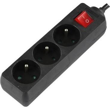 Logon, Steckdosenleiste, 3-WAY POWER STRIP: BLACK - (3 x, 1.50 m)