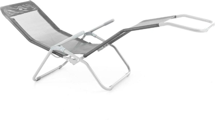 Actual product image VCM Gartenliege Bäderliege 160 cm Textilene Grau Armlehne Stahl Relaxliege klappbar (160 cm)