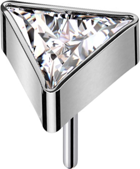 Image du produit Star Piercing Threadless triangle argent cristal argent (sans laiton, Titane)