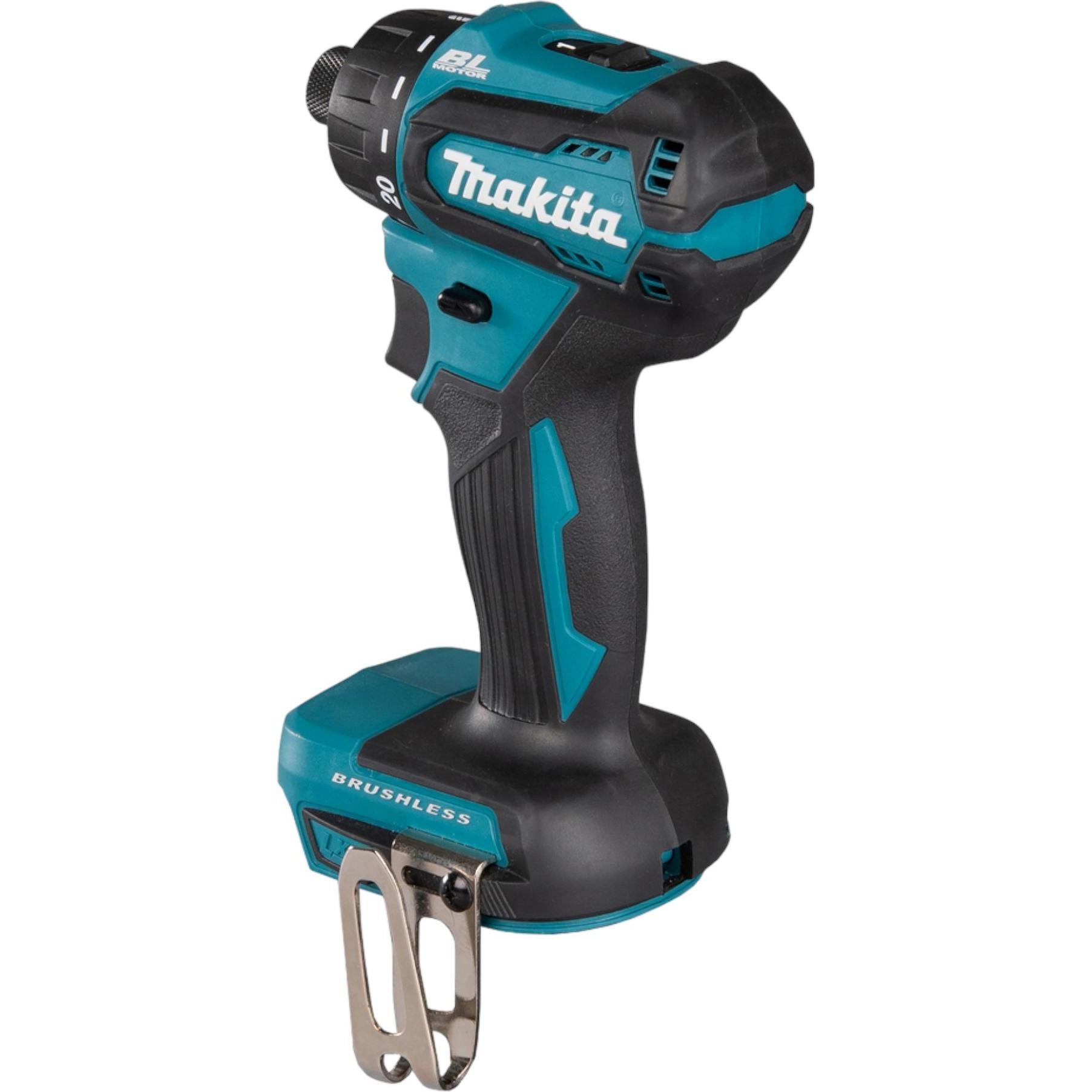Makita, Bohrmaschine + Akkuschrauber, DDF 083 SF1 Akku Bohrschrauber 18 V 40 Nm 1/4" Brushless + 1x Akku 3,0 Ah + Ladege...