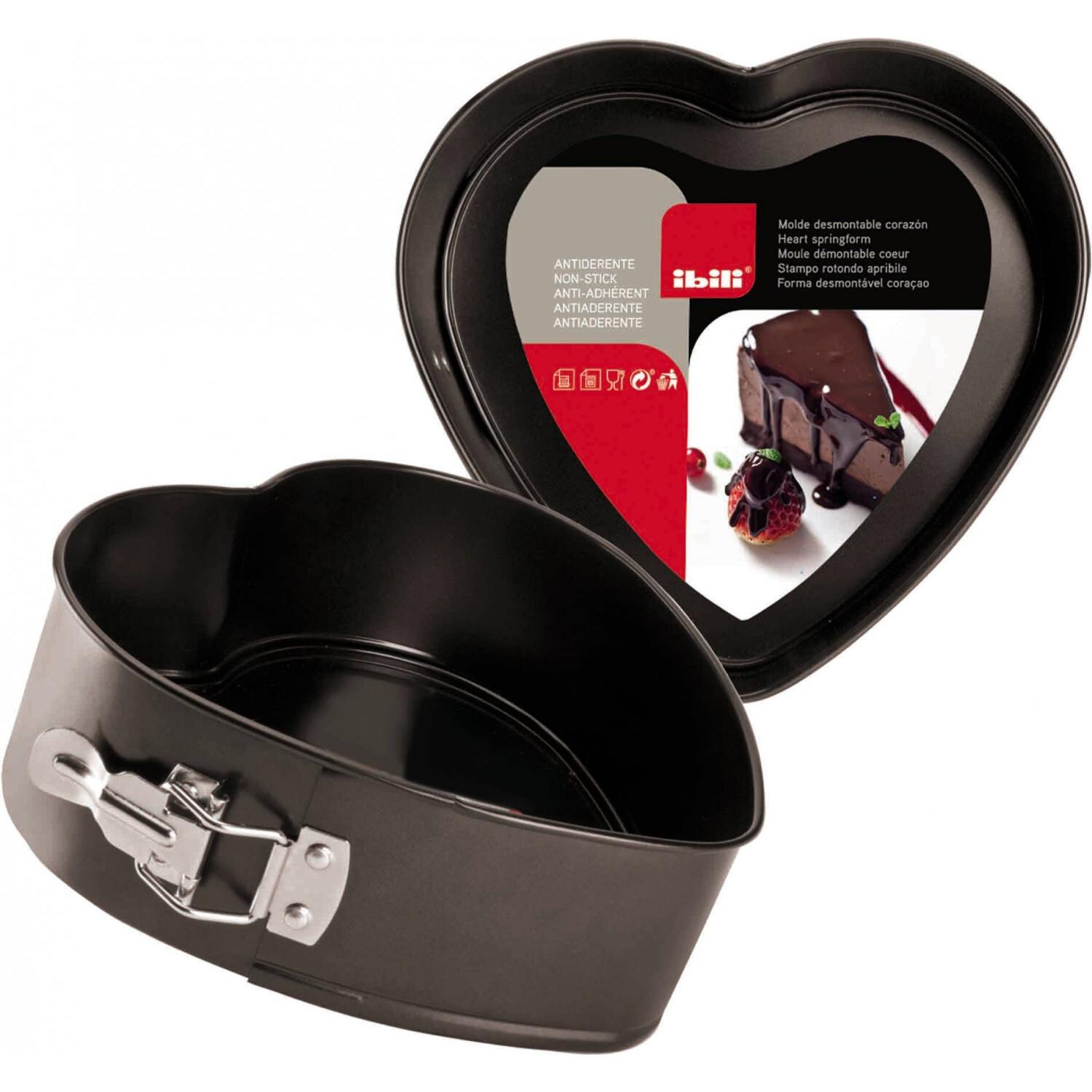 Ibili Kuchenform Herzförmig Moka 22 x 7,5 cm Ideal für Herzform-Kuchen, leicht zu verwenden (49393990)