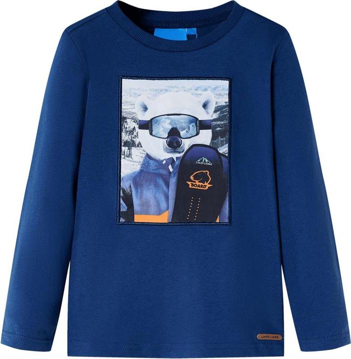 Immagine prodotto VidaXL Camicia da bambino a maniche lunghe blu denim 104,Materiale: 100 (104)