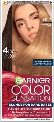 Image du produit Garnier Color Sensation Hair Color Cream Hl3 Honey Blonde 112ml
