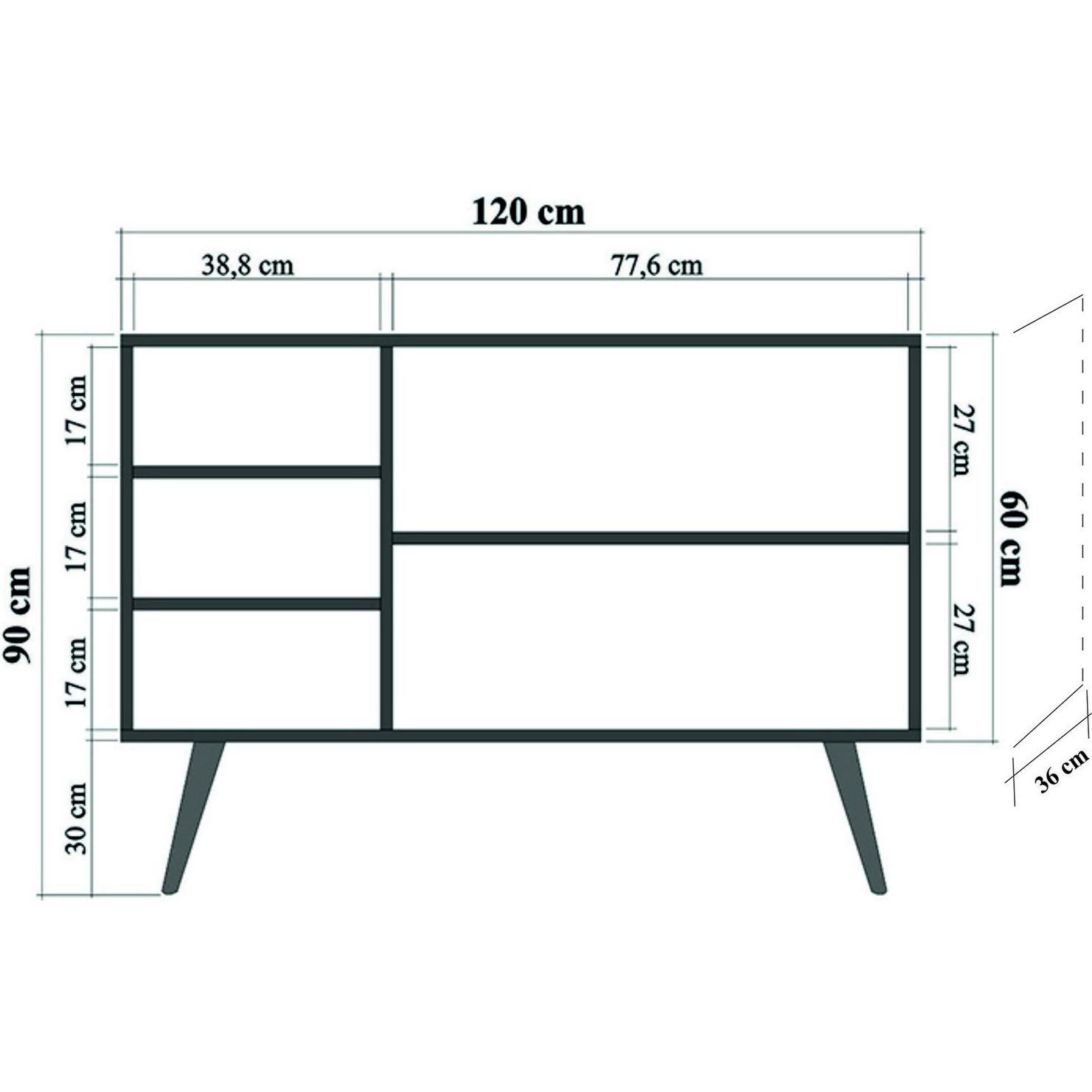 Thumbnail - Hanah Home, Kommode + Sideboard, Jordan (120 x 94 x 36 cm)