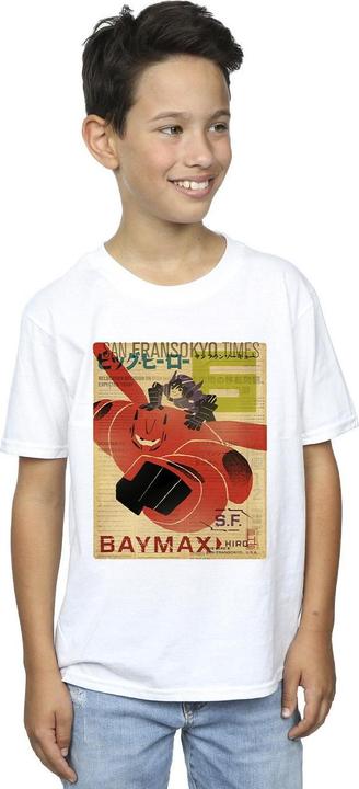 Immagine prodotto Disney Big Hero 6 Baymax Flying Baymax Newspaper Maglietta Ragazzi (128)