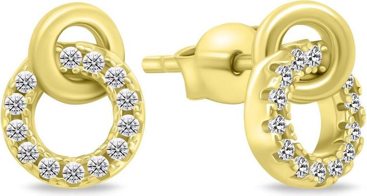 Image du produit Brilio Silver - Decent boucles d'oreilles plaquées or avec zircons EA779Y