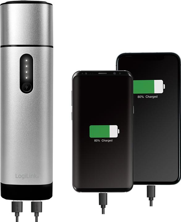 Produktbild LogiLink Powerbank 2xUSB-A,Auto-Starthilfe,metallgr (10000 mAh, 10 W, 37 Wh)