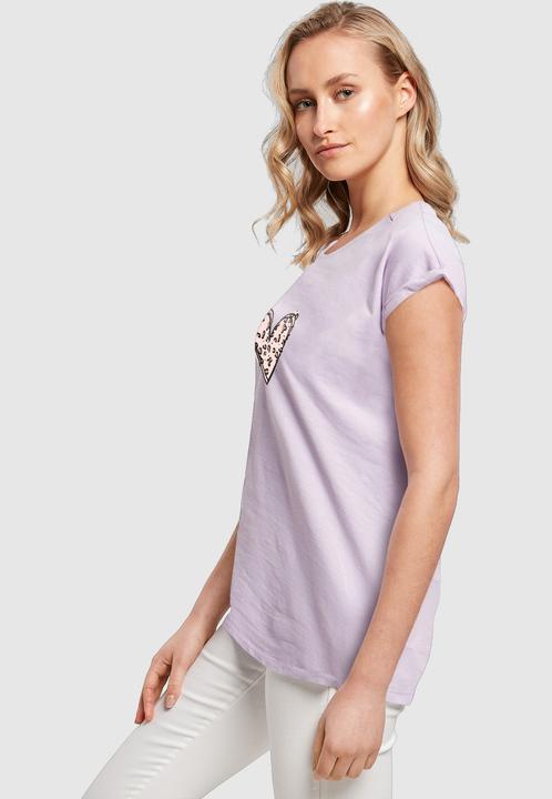 Produktbild Merchcode Ladies Valentines Day - Leopard Heart Extended Shoulder Tee - 117969 (S)