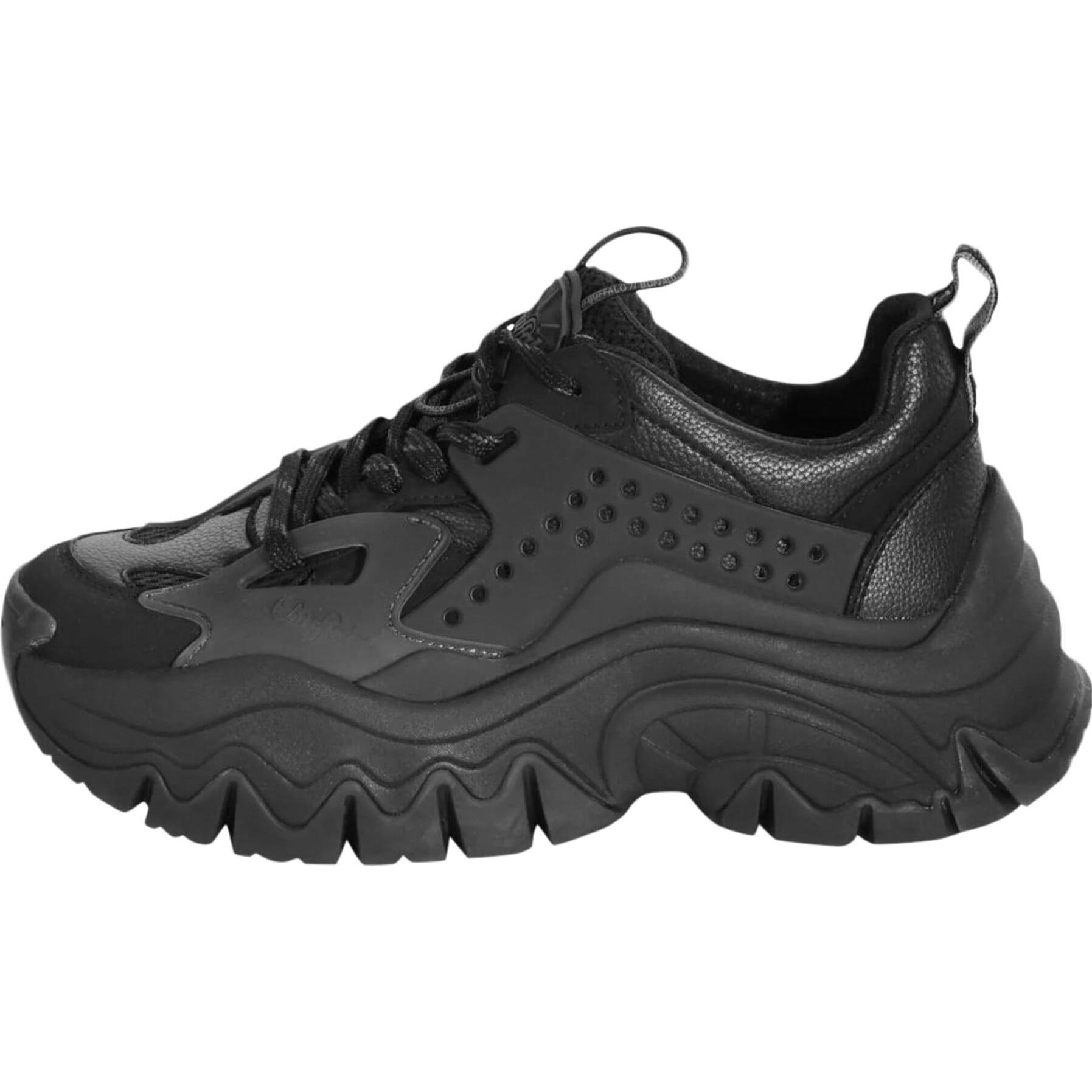 Buffalo, Damen, Sneaker, Trail One Vegan Nappa/Nubuck - 159625, Schwarz, (38)
