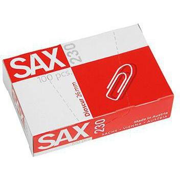 SAX, Büroklammer, Büroklammer spitze Form 26mm Metall verzinkt 100 St./Pack. (1 x)