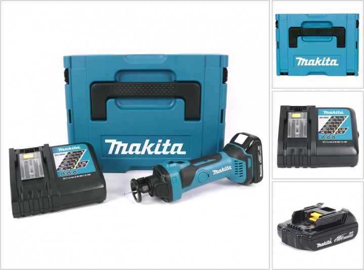 Makita DCO 180 Kit RY1J Affleureuse plaque de plâtre 18V avec boîtier MAKPAC inclus Batterie BL 1815