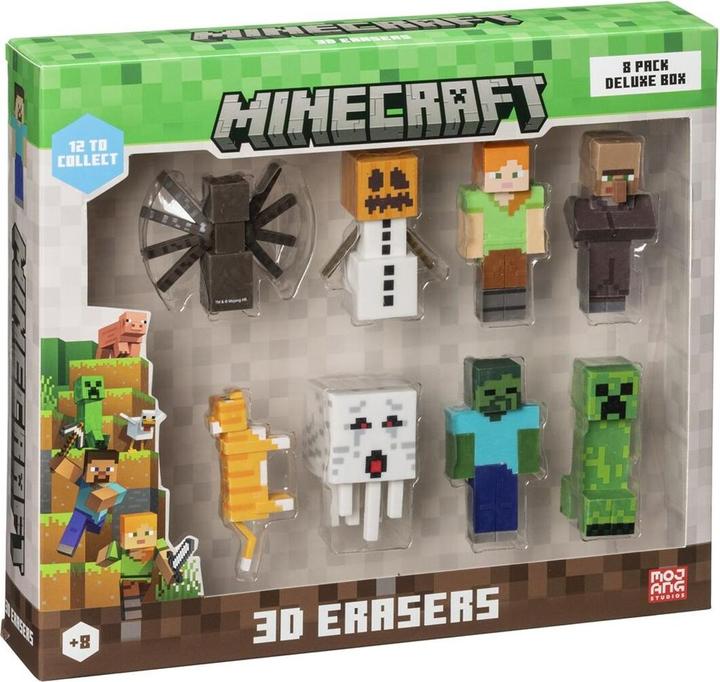 Produktbild HP Minecraft 3d Erasers - 8 Pack Deluxe Box Ver.B