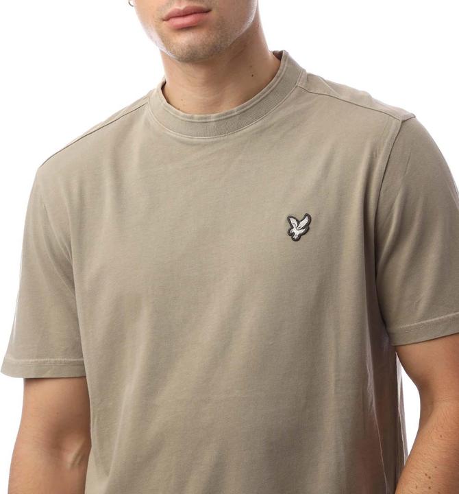 Actual product image Lyle and Scott Mens Natural Dyed Crew Neck T-Shirt (L)