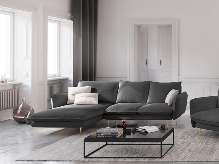 Actual product image Cosmopolitan Design Left Corner Sofa, "Vienna", 5 Seats, Dark Grey, 255x170x95 Made in Europe (Corner sofa)